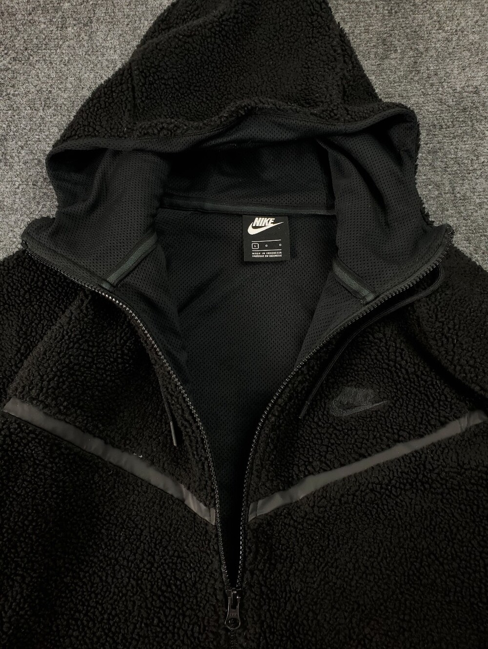 Nike Sportswear NSW Tech Fleece Sherpa Jacket Large Full Zip Hooded CJ4535-010 - Picture 5 of 13
